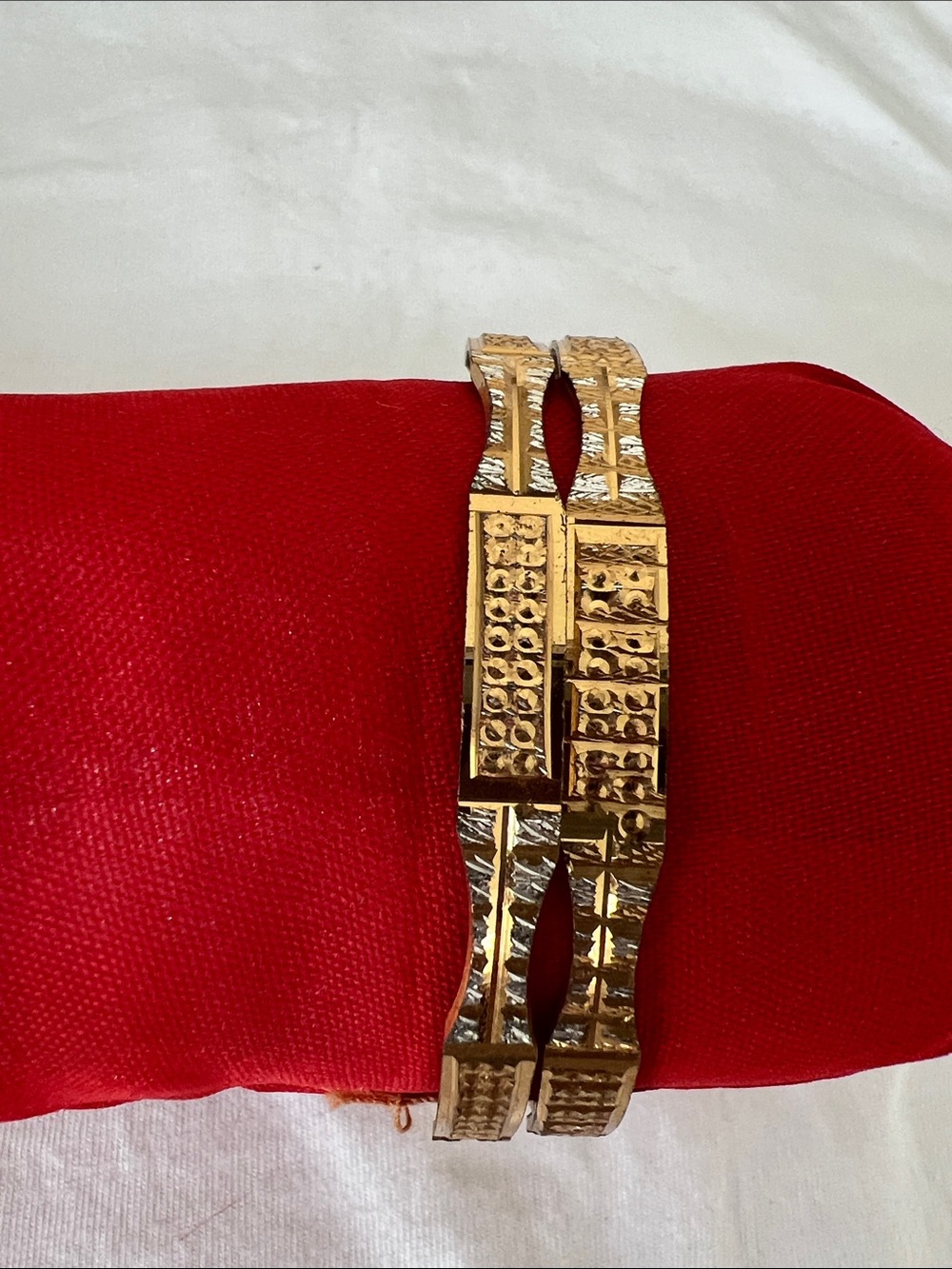Gold-Tone Textured Bangle Bracelet - Women Jewelry